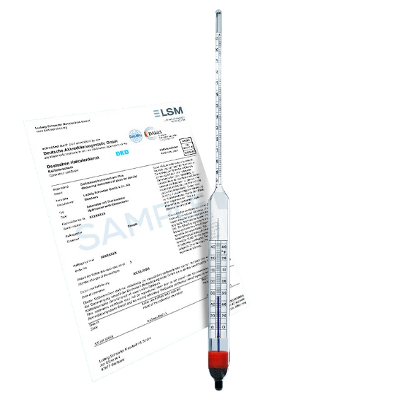 Aräometer für Flüssigkeiten Zertifikat Zertifikat für API Aräometer zur Bestimmung der Dichte von Erdöl